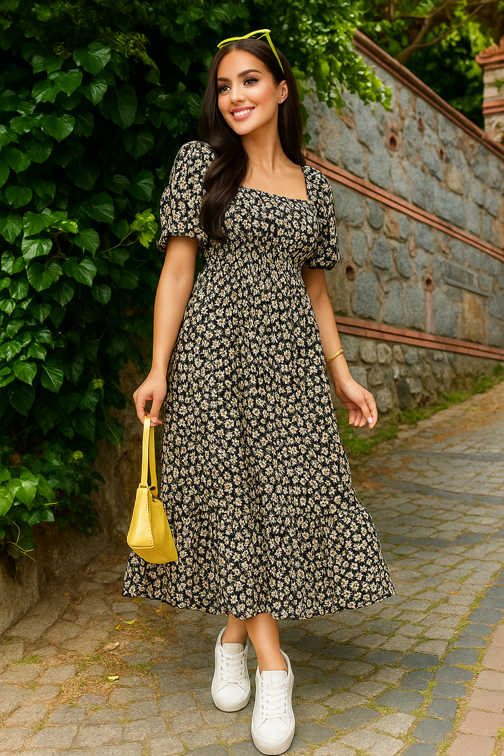 Stylish Floral Walk Dress