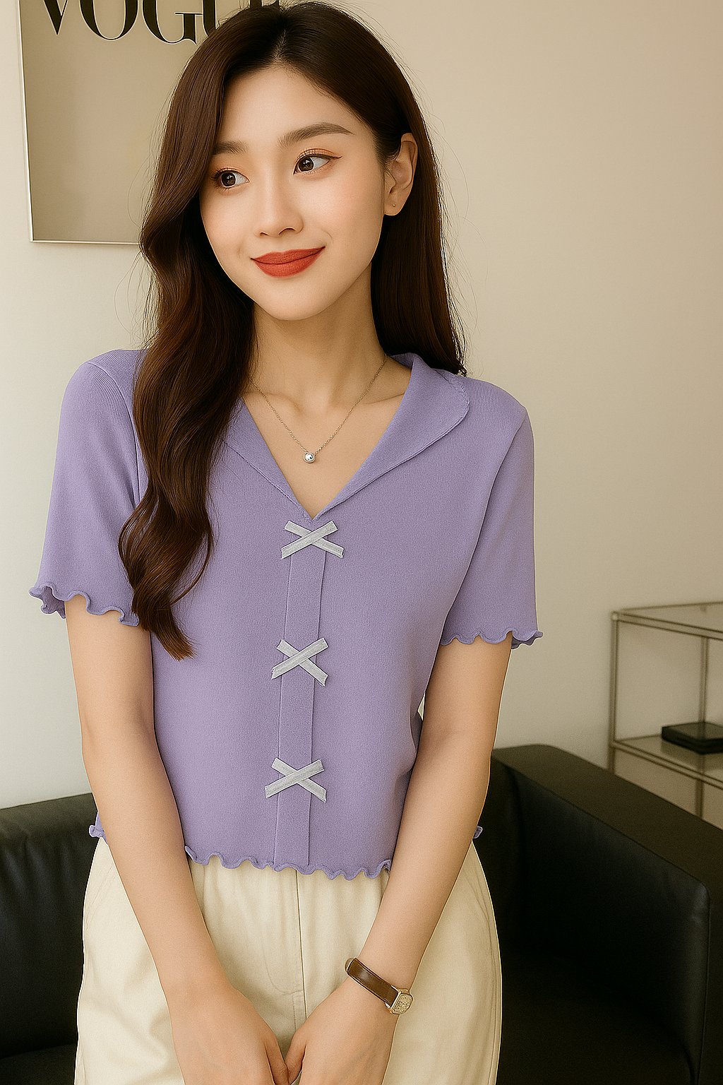 flowar collar pico girl top